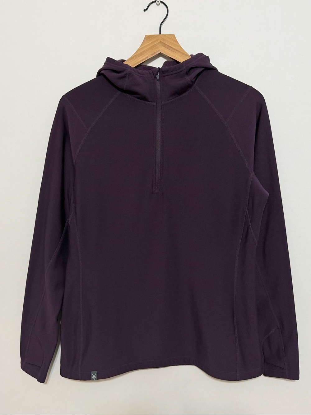 Ibex Women's Woolies 3 Hooded Fleece Pullover 1/2 Zip Purple Size Large